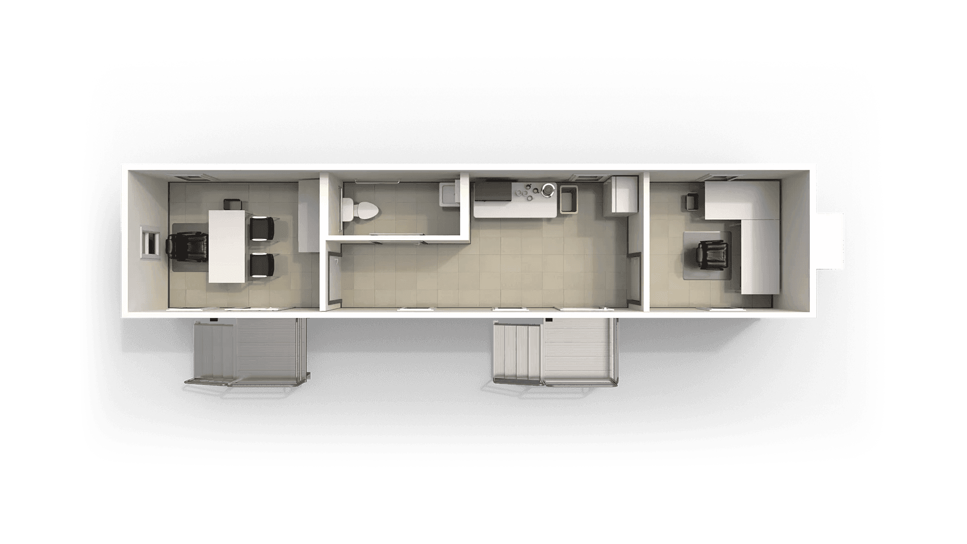 10-Foot-Wide jobsite office trailers