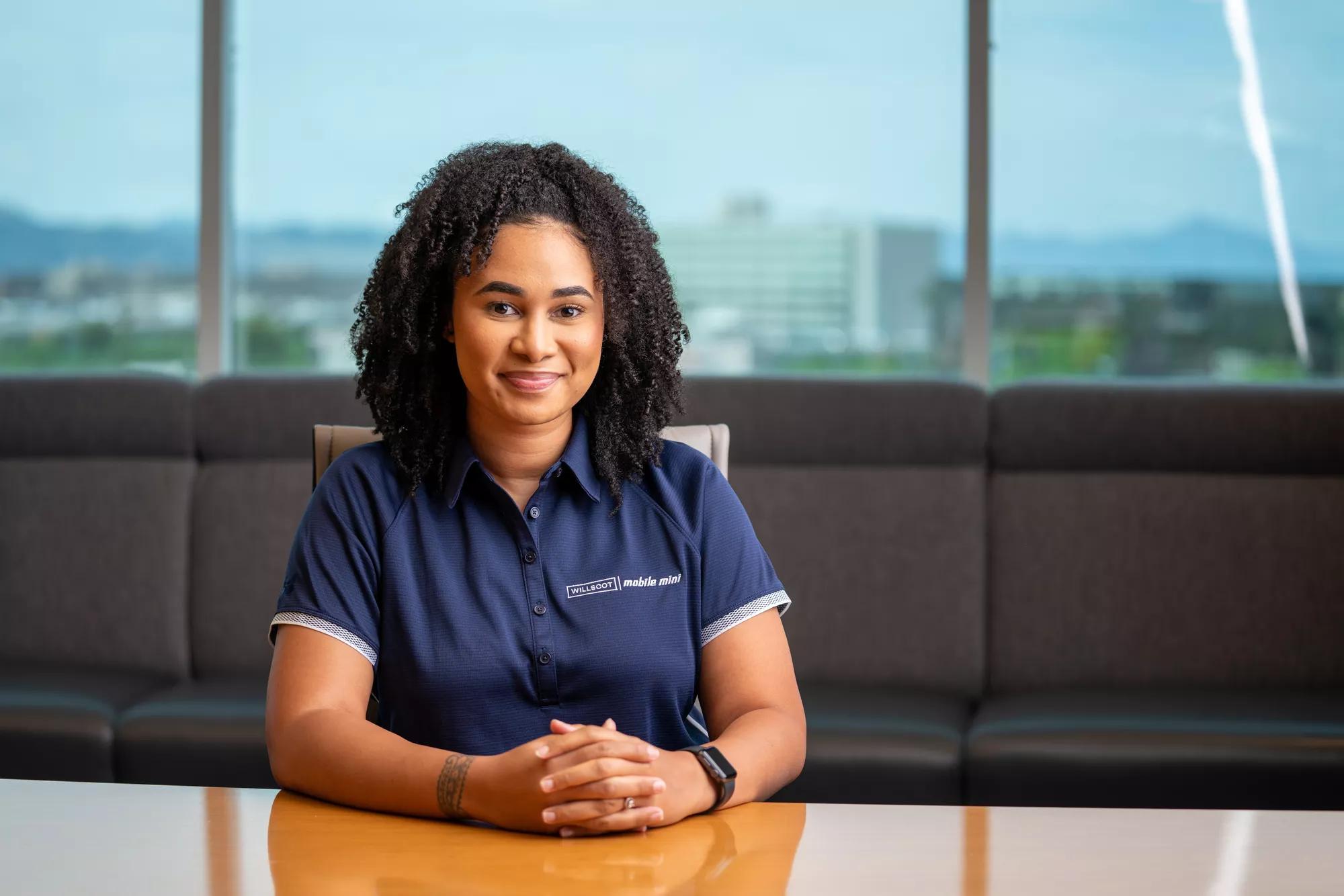 Employee working in modern office environment